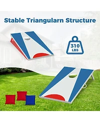 Cornhole Board Set, 3 x 2 ft with 8 Bean Bags and Folding Legs.