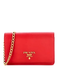 Pre-Owned Prada Chain Wallet Crossbody Saffiano Leather