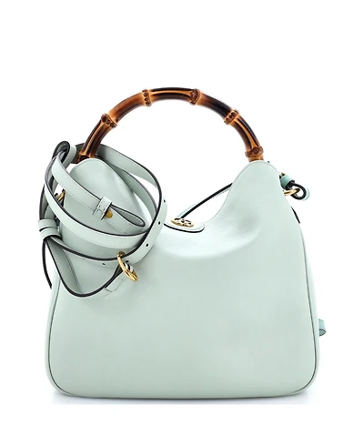 Pre-Owned Gucci Medium Diana Nm Bamboo Shoulder Bag Leather