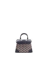 Pre-Owned Goyard Mini Structured Saigon Top Handle Bag Embroidered Coated Canvas with Leather