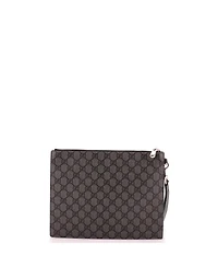 Pre-Owned Gucci Logo Wristlet Zip Pouch Gg Coated Canvas