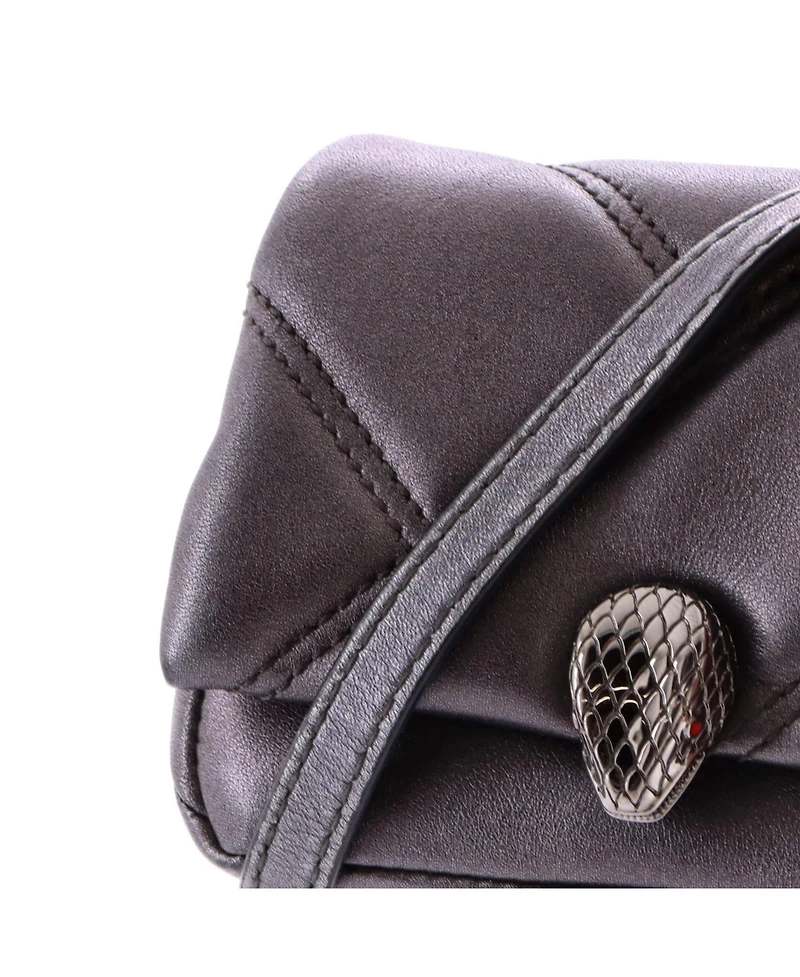 Pre-Owned Bvlgari Micro Serpenti Cabochon Shoulder Bag Diagonal Quilted Leather