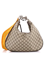 Pre-Owned Gucci Medium Attache Shoulder Bag Gg Coated Canvas