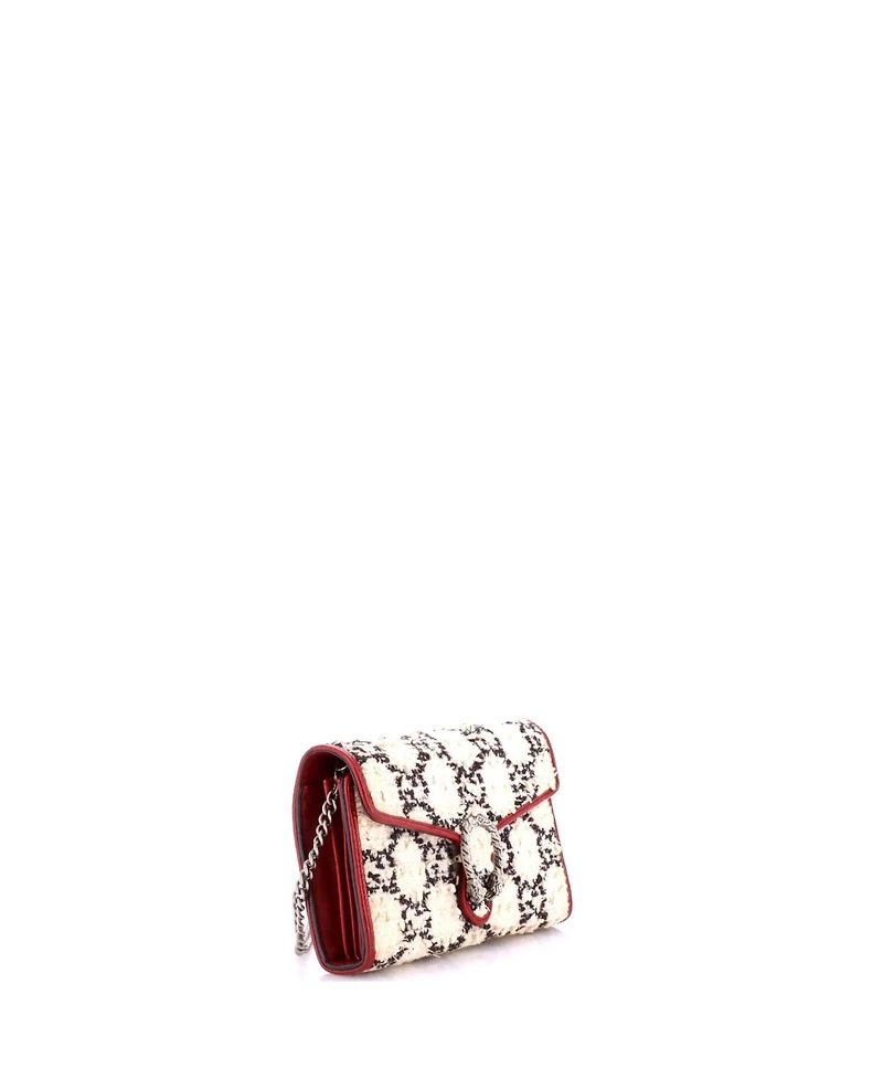 Pre-Owned Gucci Small Dionysus Chain Wallet Gg Tweed