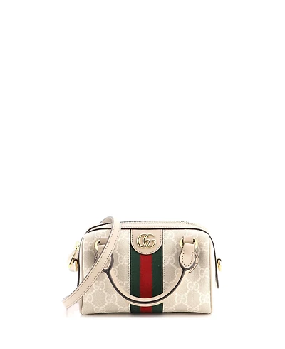 Pre-Owned Gucci Super Mini Ophidia Convertible Boston Bag Gg Coated Canvas