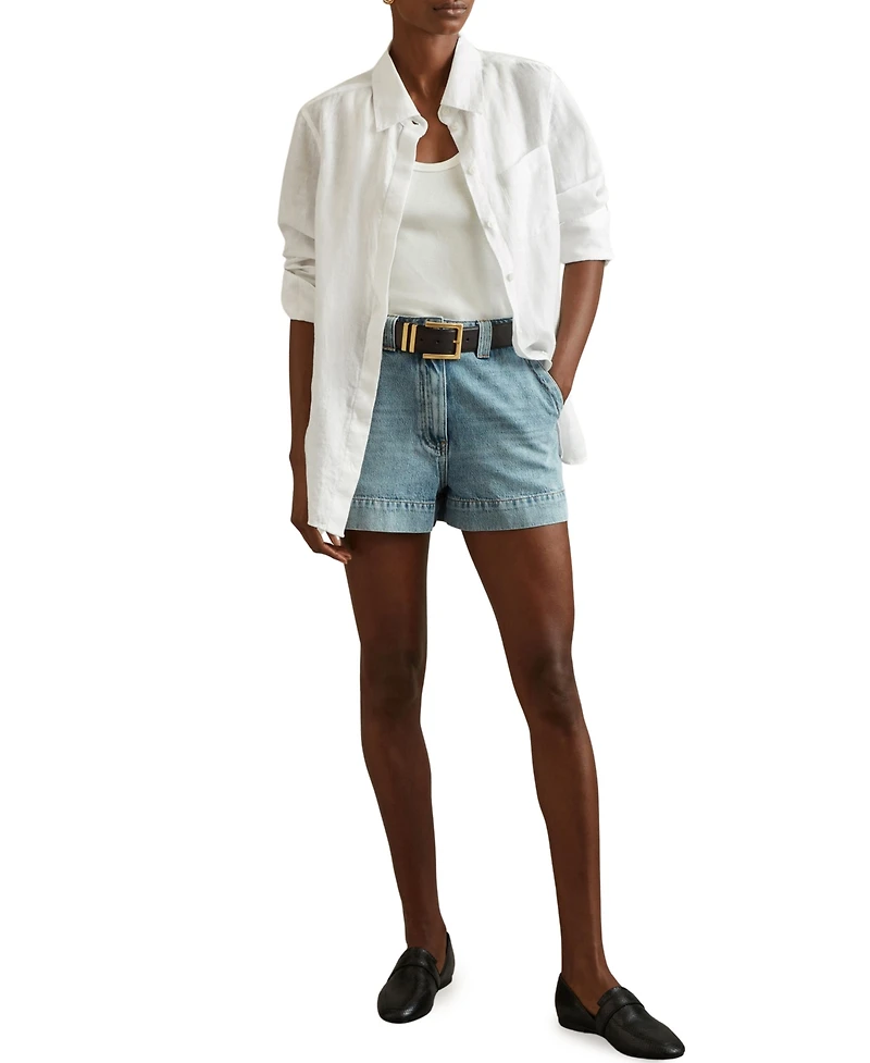 Reiss Women's Belle Linen Button-Through Shirt