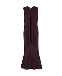 Reiss Women's Scarlett Crepe-Jersey Zip-Detail Ruched Maxi Dress