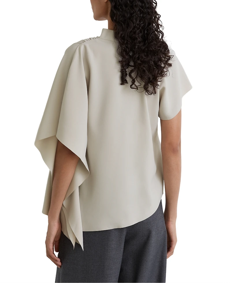 Reiss Women's Jade Draped-Sleeve One-Shoulder Asymmetric Top
