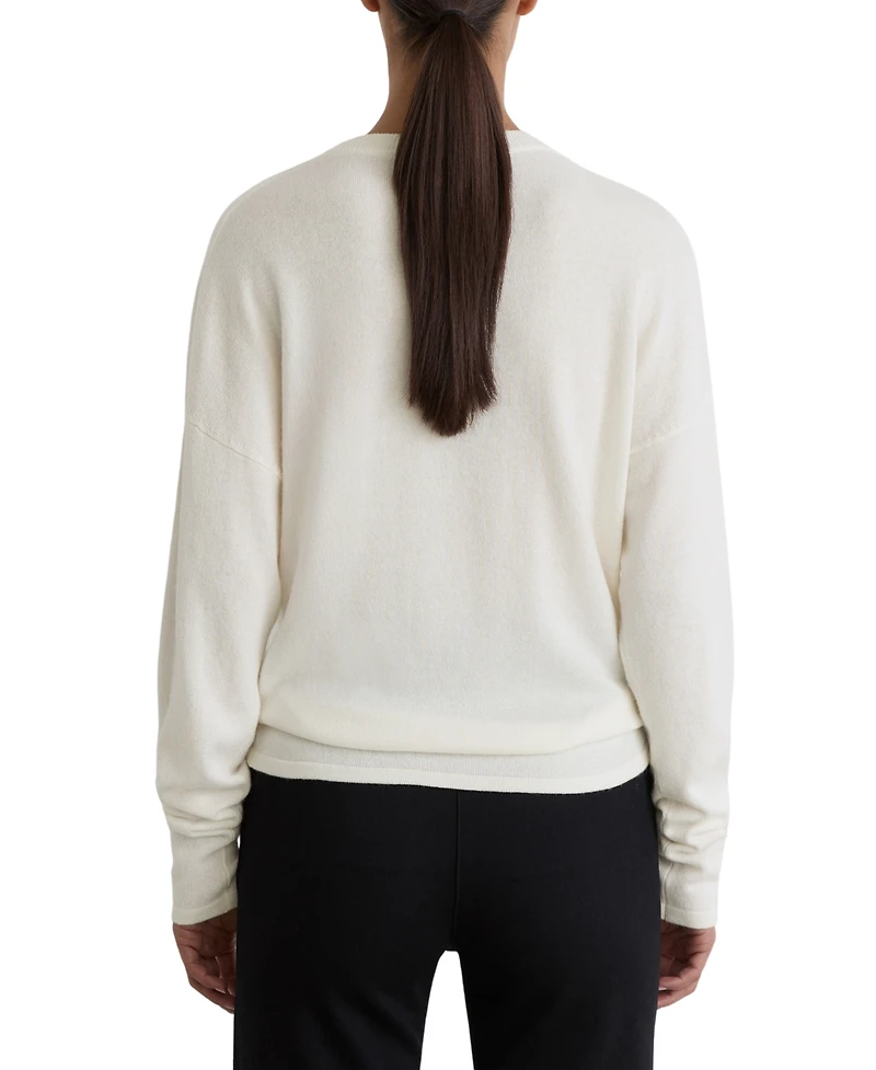 Reiss Women's Colette Wool-Blend Reverse-Seam Jumper with Cashmere