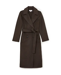 Reiss Women's Rene Double-Breasted Blind-Seam Coat Wool-Blend with Cashmere