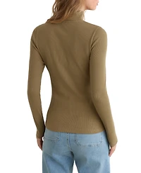 Reiss Women's Ida Cotton-Stretch Funnel-Neck Top