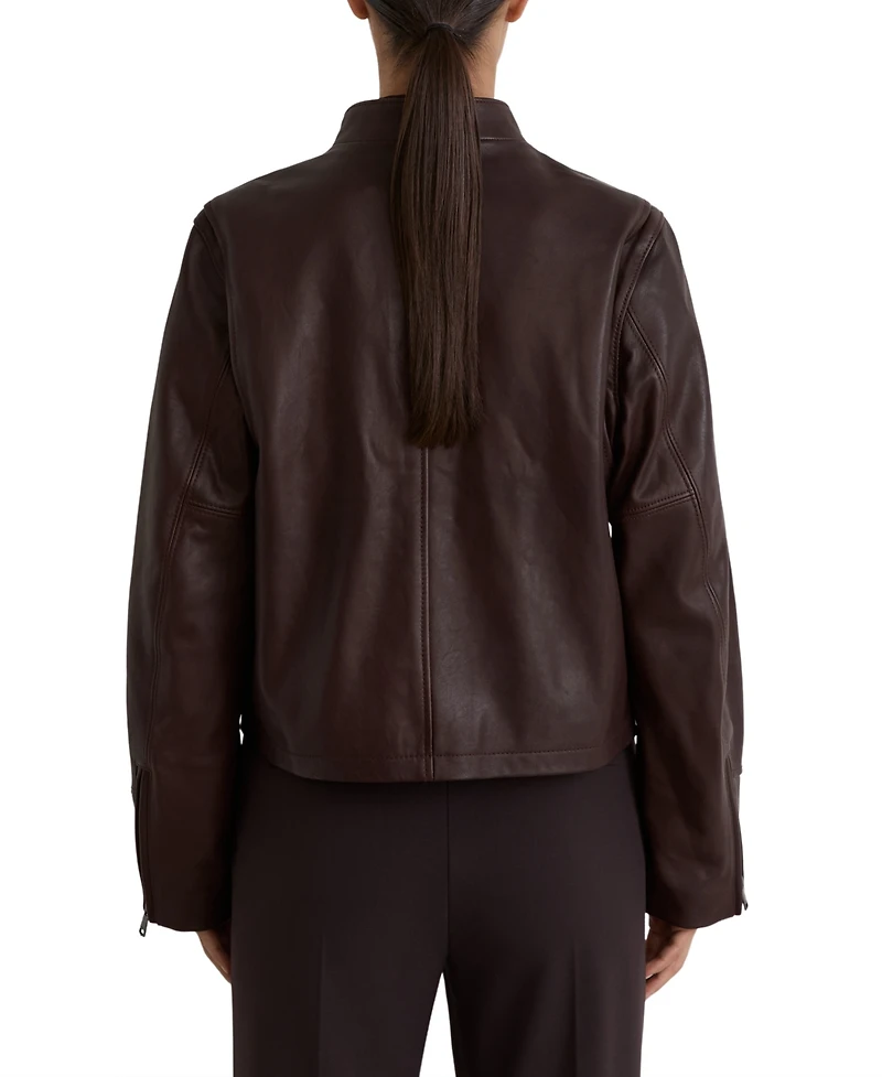 Reiss Women's Erin Leather Biker Jacket