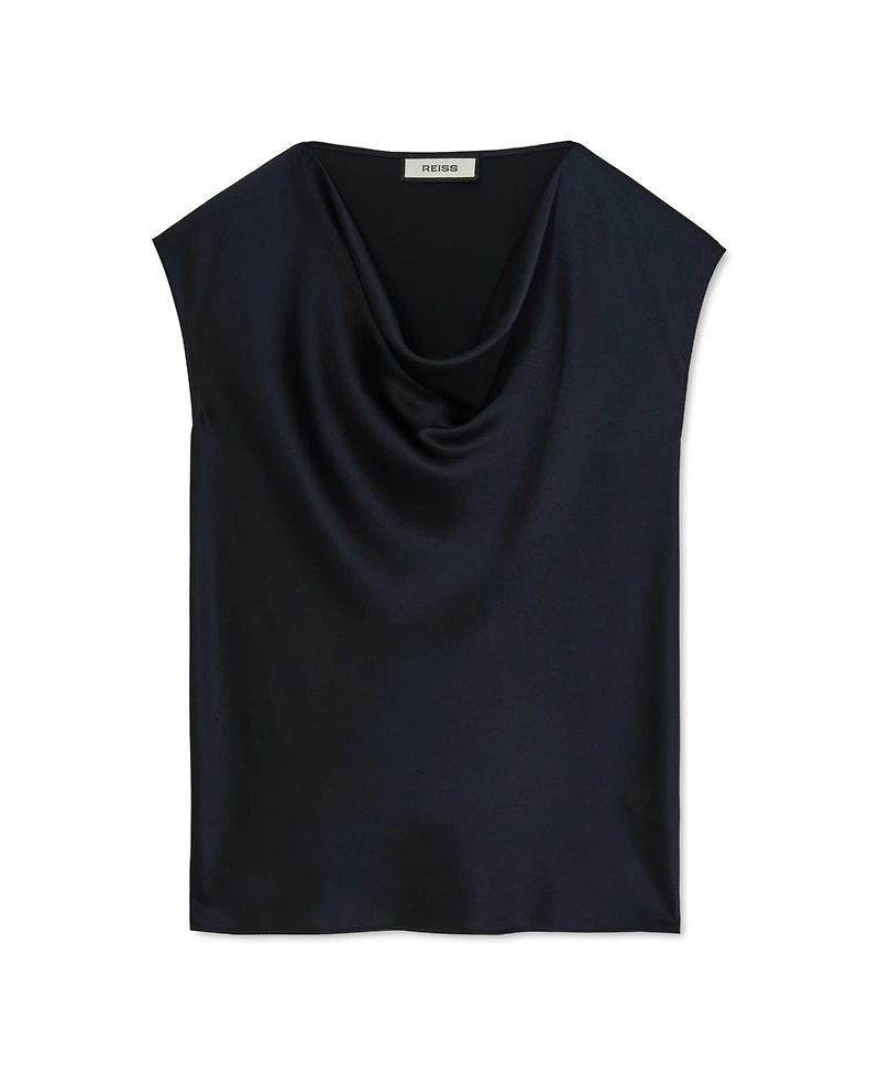 Reiss Women's Cate Silk Cowl Neck Sleeveless Top