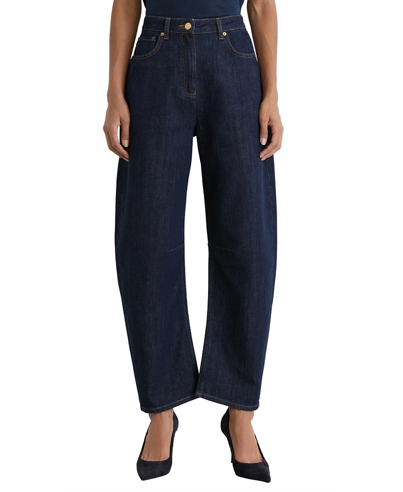 Reiss Women's Levitt Barrel-Leg Jeans