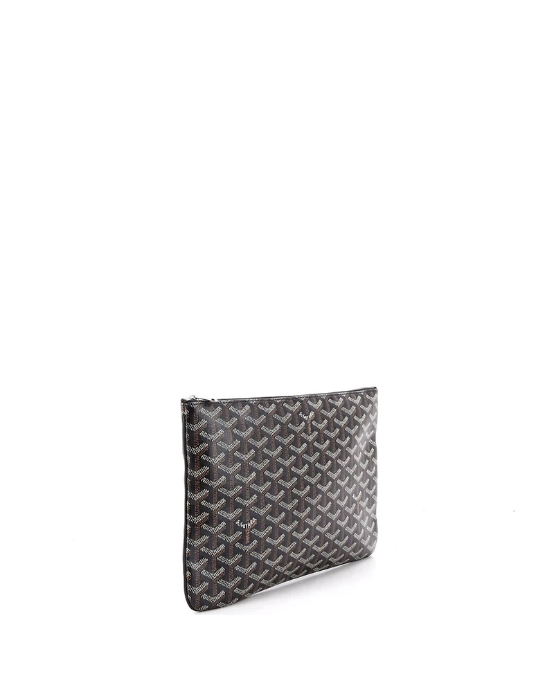 Pre-Owned Goyard Mm Senat Zip Pouch Coated Canvas