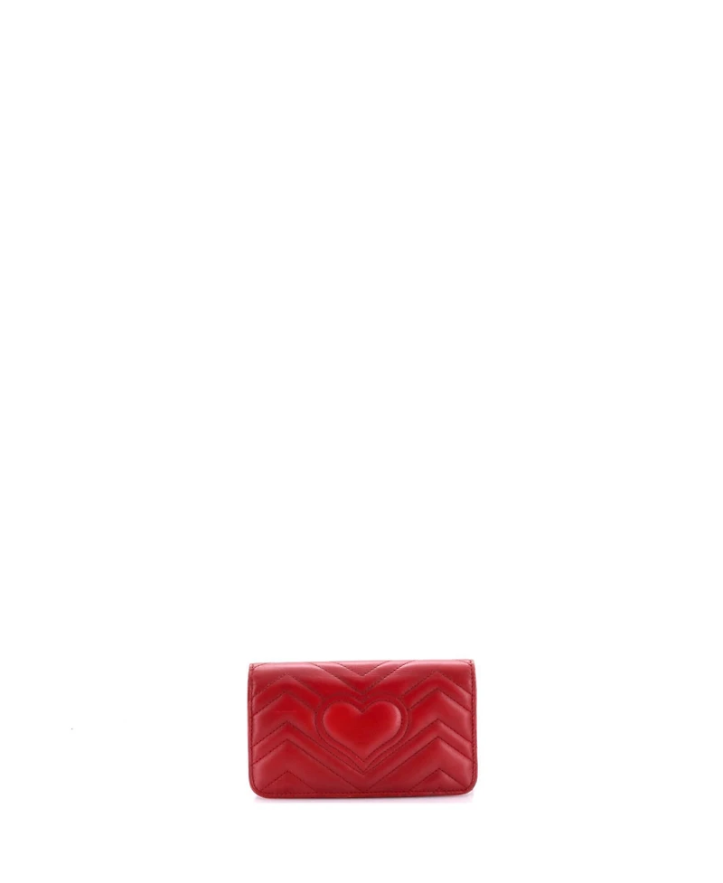 Pre-Owned Gucci Mini Gg Marmont Chain Flap Bag Matelasse Leather