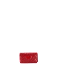 Pre-Owned Gucci Mini Gg Marmont Chain Flap Bag Matelasse Leather