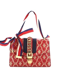 Pre-Owned Gucci Small Sylvie Shoulder Bag Printed Leather