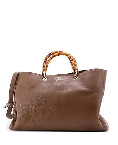 Pre-Owned Gucci Large Bamboo Shopper Tote Leather