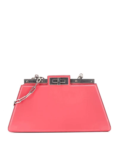 Pre-Owned Fendi Medium Peekaboo Cut Bag Leather