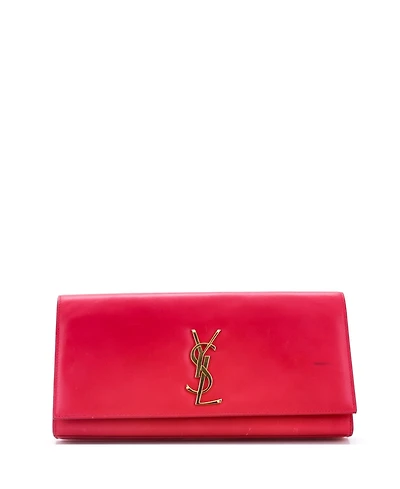Pre-Owned Saint Laurent Long Classic Monogram Clutch Leather
