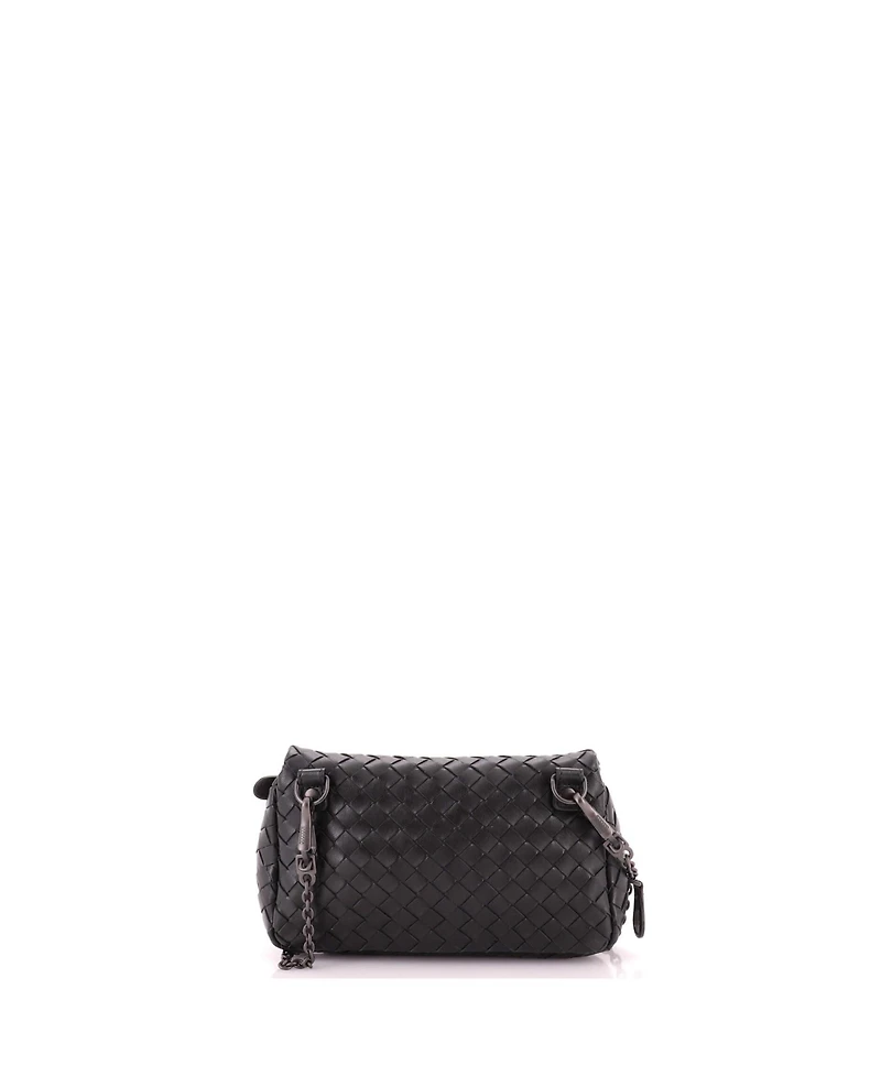 Pre-Owned Bottega Veneta Small Expandable Chain Crossbody Bag Intrecciato Nappa