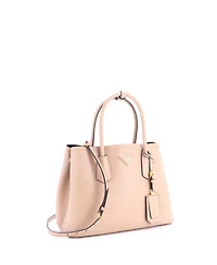 Pre-Owned Prada Small Cuir Double Tote Saffiano Leather