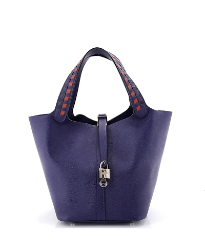 Pre-Owned Hermes Mm Picotin Lock Bag Tressage Epsom