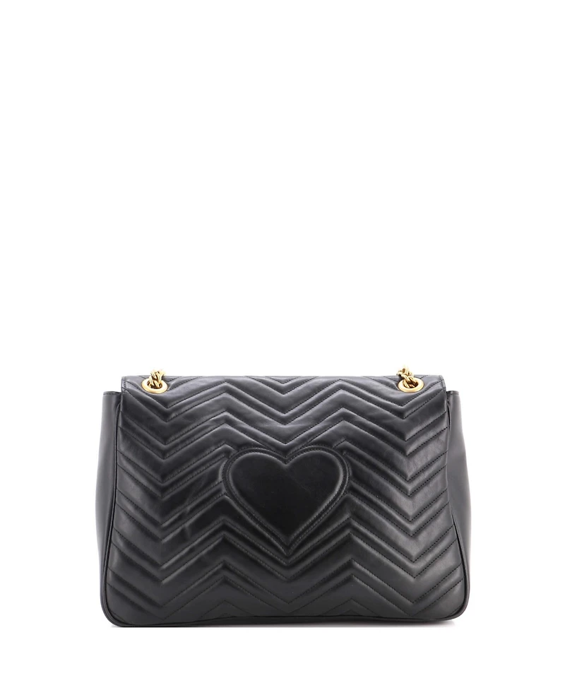 Pre-Owned Gucci Large Gg Marmont Flap Bag Matelasse Leather