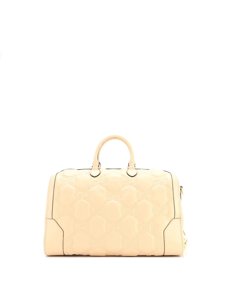 Pre-Owned Gucci Medium Convertible Boston Top Handle Bag Gg Matelasse Leather