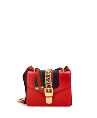 Pre-Owned Gucci Mini Sylvie Chain Shoulder Bag Leather