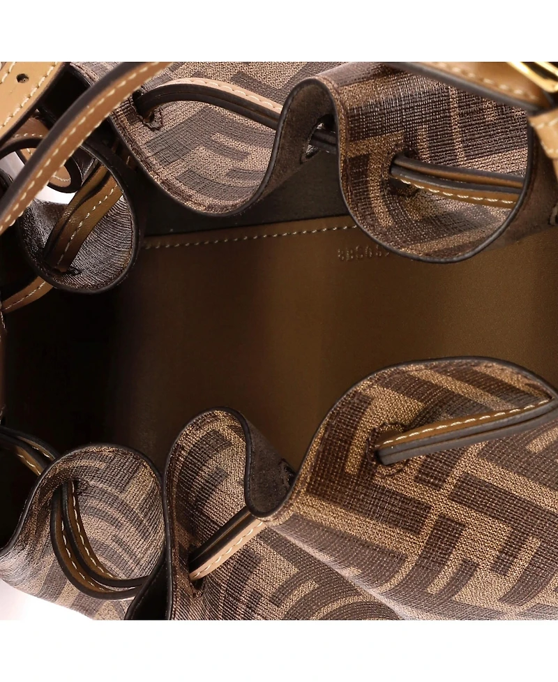 Pre-Owned Fendi Mini Pomodorino Bucket Bag Zucca Coated Canvas