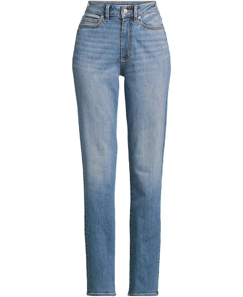 Lands' End Women's Denim High Rise Straight Curvy Jeans