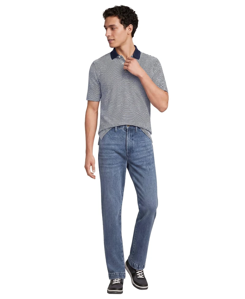Lands' End Men's Stretch Comfort Waist Classic Straight Fit Denim Trouser