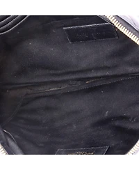Pre-Owned Saint Laurent Medium Classic Monogram Wristlet Pouch Matelasse Chevron Leather