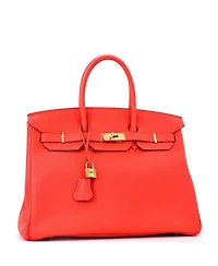 Pre-Owned Hermes Birkin 35 Handbag Orange Togo with Gold Hardware