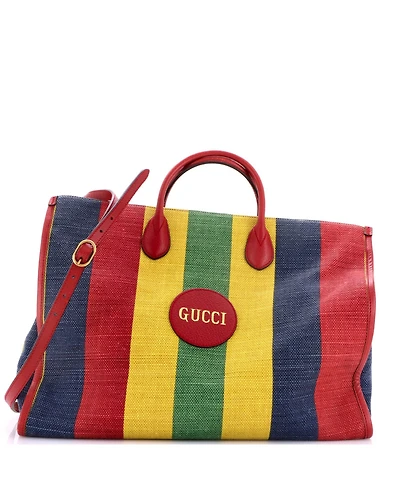 Pre-Owned Gucci Baiadera Tote Striped Canvas