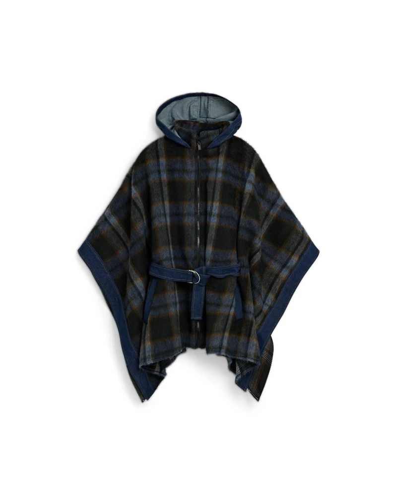 Desigual Women's Plaid denim poncho