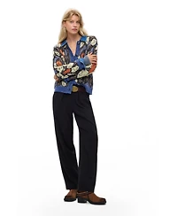 Desigual Women's Jacquard jumper with shirt collar