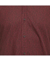 Pre-Owned Dolce & Gabbana Men's Burgundy Printed Cotton Shirt