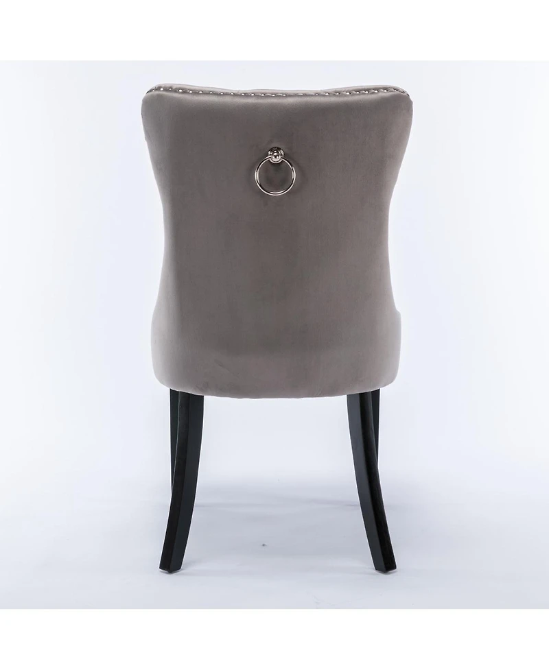 Streamdale Furniture Tufted Velvet Dining Chair with Nailhead Trim