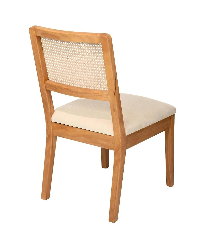 Streamdale Furniture Set of 2 Upholstered Rubber Wood Dining Chairs