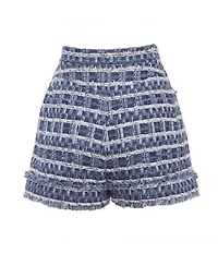Pre-Owned Balmain Women's High-Waisted Tweed Shorts, 7" Inseam