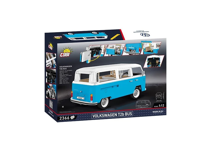 Cobi Young Timers Volkswagen Transporter T2B Bus 2366-Piece Building Set, Ages 11+