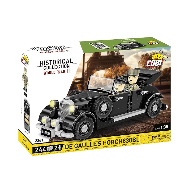 Cobi World War Ii Historical Collection De Gaulle's Horch830BL 244-Piece Building Set, Ages 7+