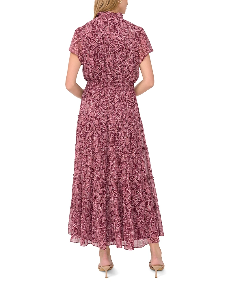 Sam & Jess Women's Short-Sleeve Ruffle Tiered Maxi Dress