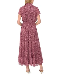 Sam & Jess Women's Short-Sleeve Ruffle Tiered Maxi Dress