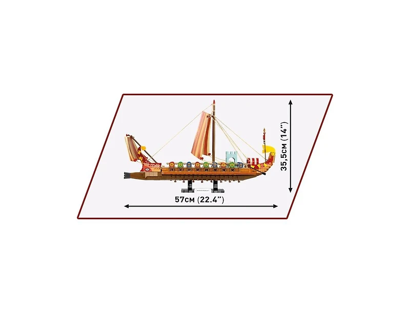 Cobi Historical Collection Imperium Romanum 1810-Piece Roman Warship Building Set, Ages 9+
