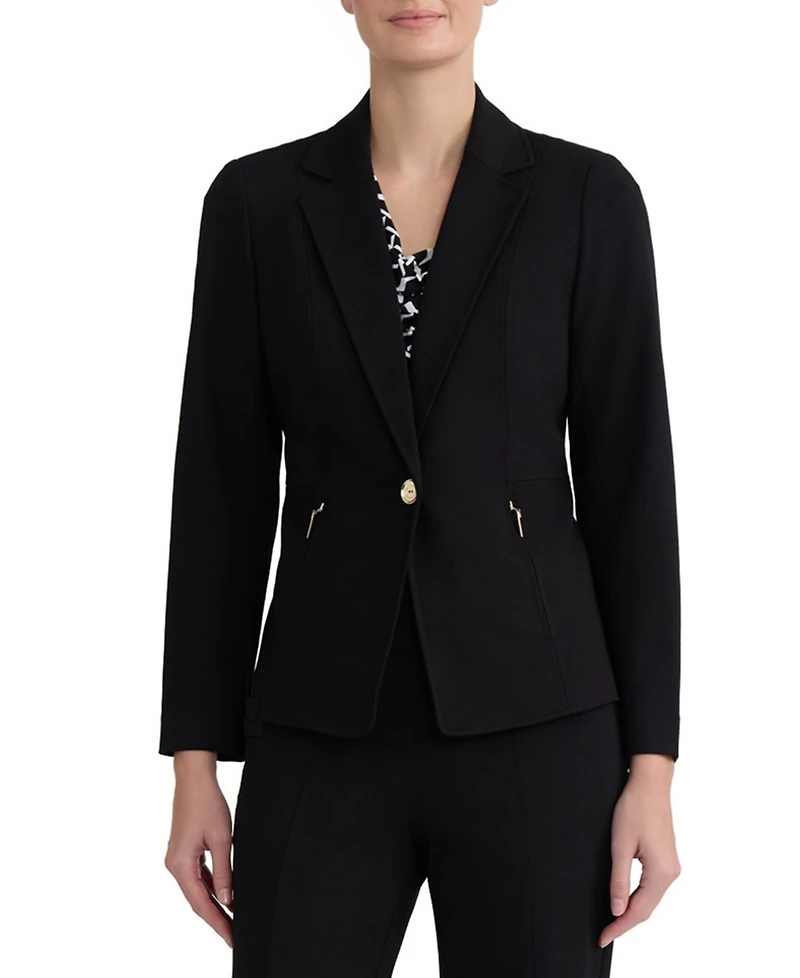 Kasper Women's One-Button Notch Collar Blazer