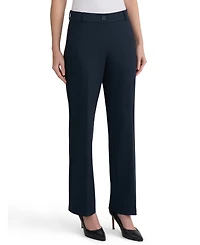 Kasper Women's Faux-Fly Pull-On Straight-Leg Pants
